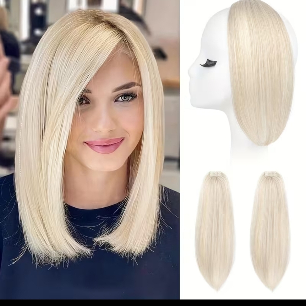 Sleek Platinum Blonde Human Hair Extensions